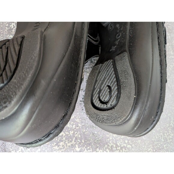 Naot Shoes Womens 41 (US 10-10.5)Madras Black Leather Floral Slip On Mule Clogs - Picture 7 of 9